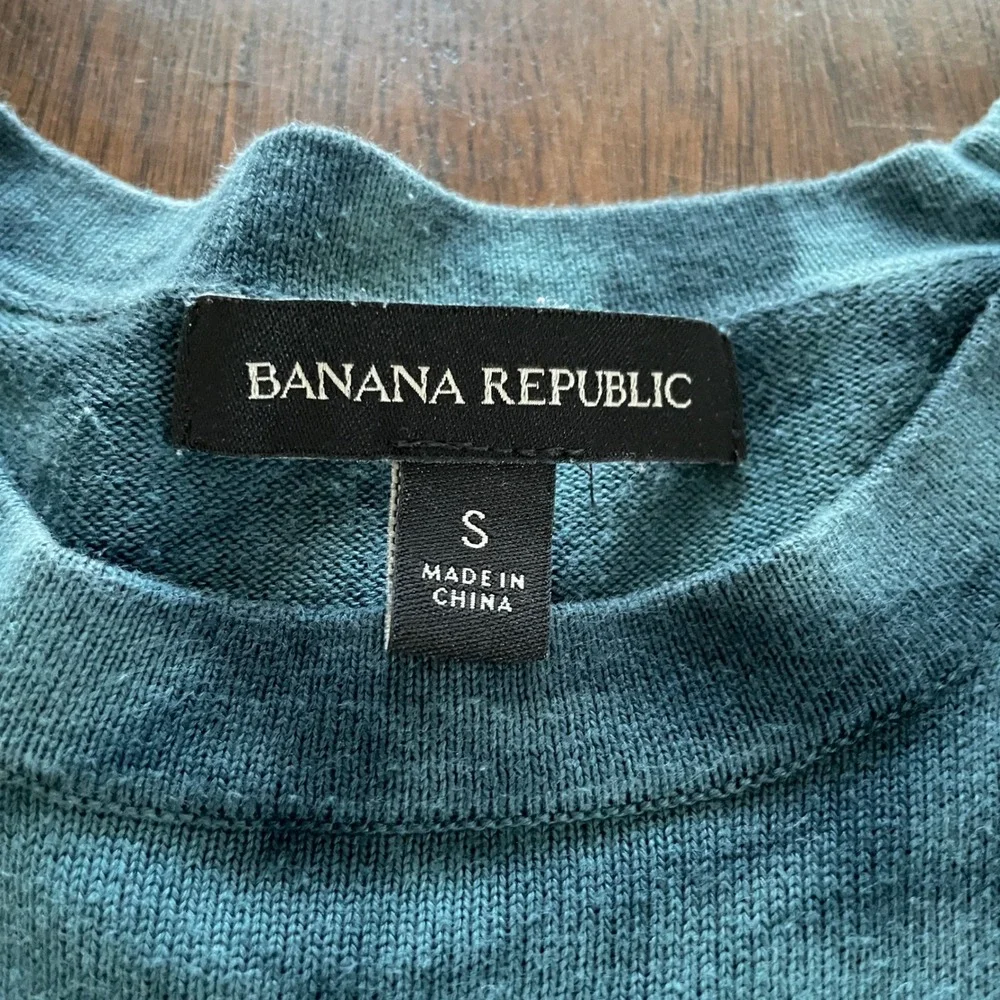 Banana Republic Sweater Set Mens S Blue Green Tie Dye Ombre Cotton Casual Boho